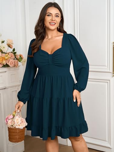 Image of SCOMCHIC Women's Plus Size Cocktail Mini Short Dress