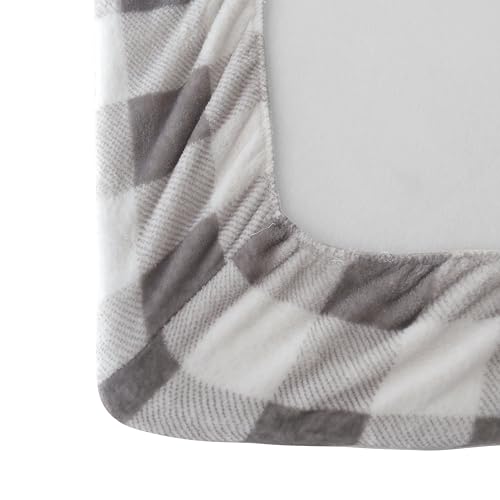 Image of Elegant Comfort Luxuriously Soft 4-Piece Velvet Plush Flannel Sheet Set - Premium Quality - Cozy Warm, Anti-Static, Non Pilling Fuzzy Velvet Flannel Fleece Deep Pocket Sheet Set - King, Buffalo Gray