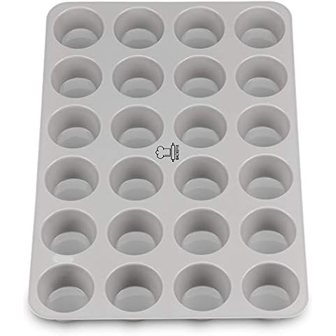 Backefix FLEXI Mini Muffinform Silikon klein mit 24 Mulden je 4,5x3,5cm und 3cm hoch | antihaftende mini Muffins Backform Silikon | 24er Muffinform Mini, BPA frei Cover