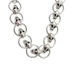 [Njdkadey] Skull Pendant Necklace Lightweight Skeleton Neck Chain/Bracelet Gothic Clavicle Chain Halloween Gift Party Jewelry for Fashion Lovers