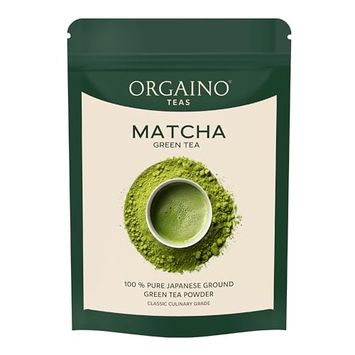 Orgaino Raw Matcha Green Tea Powder (50g 25 Cups) | Japanese Matcha Powder | Premium Matcha For Weight Management Antioxidants |Ideal for Lattes Baking & Smoothies | NON - GMO
