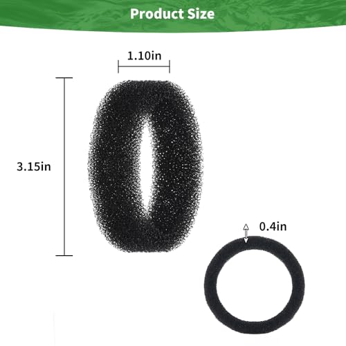 25 Pack Cat Fountain Sponge Pet Water Round Filter Foam for Cat Drink Fountain Filter Sponge Replacement for 2.5 L/84 oz 2.2 L/ 74 oz Compatible with SMA-800 Water Pump (Black - Image 3