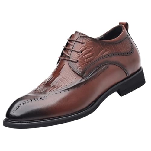 Men's Business Casual Oxford Sneakers, Leather Lace-Up Dress Shoes for Daily Wear - Main Image