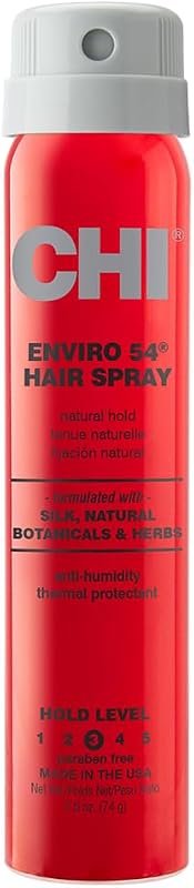 CHI Enviro 54 Hairspray, Natural Hold, Lightweight Spray to Finish & Secure A Variety of Hairstyles, Sulfate & Paraben-Free, 2.6 Oz