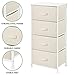 mDesign Tall Dresser Storage Tower Stand with 4 Removable Fabric Drawers - Steel Frame, Wood Top Organizer for Bedroom, Entryway, Closet - Jane Collection - Cream/White