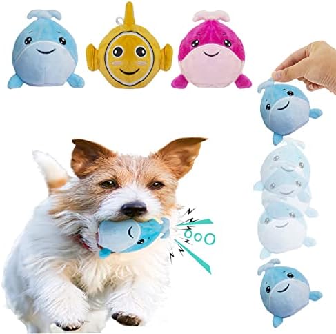 i-STUDIO 3 Pack Squeaky Dog Balls Toy, 2 in 1 Rubber Bouncy Fetch Pet Balls, Dog Birthday Toy, for Medium Small Pets Interactive Play
