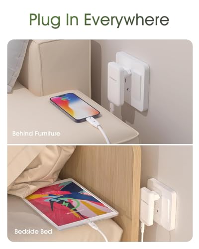 USB C Ladegerät 35W, Elexlinco 2-Port Schnell Kompakt Netzteil, PD 3.0 USB C Power Adapter Ladestecker Kompatibel für iPhone, iPad, Samsung Galaxy, Nexus, HTC, Motorola, LG und Viele Mehr (Weiß)
