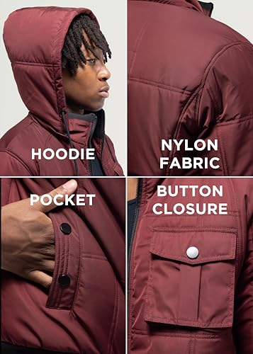 Image of X RAY Mens Puffer Jacket, Warm Parka Coat for Winter, Hooded Jacket for Men Cold Weather