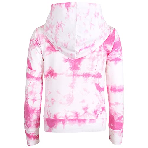 Vêtements de Sport Filles Tie Dye Rosé avec Legging et Top à Capuche pour l'École et les Loisirs - 4