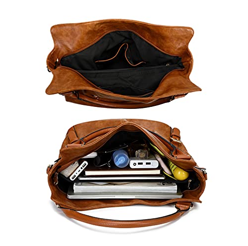 Image of Women Tote Bag Handbags PU Leather Fashion Hobo Shoulder Bags with Adjustable Shoulder Strap