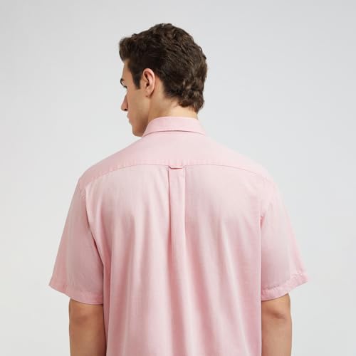Image of Colorplus Men's Pure Cotton Solid Pattern Classic Fit Spread Collar Half Sleeve Casual Shirt