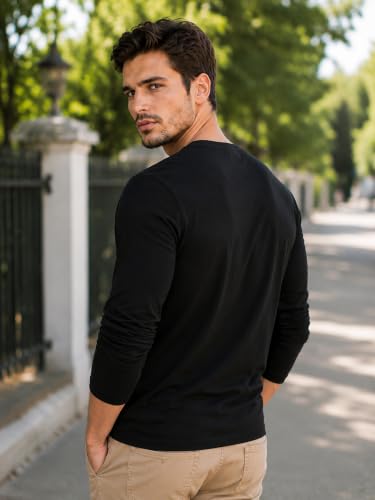 Image of London Hills t Shirt for man | Solid Henley t Shirts for Mens | Casual Wear Tshirt for man | Shirts Men | Tshirt Shirts Men | Full Sleeve t Shirt for Men's | Mens tees | t-Shirts Stylish Everyday Use