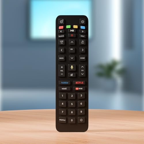 Image of ZdalaMit Original Voice Control Remote, Replacement Remote Compatible for Jio Fiber Set Top Box with Hotkeys (Black)