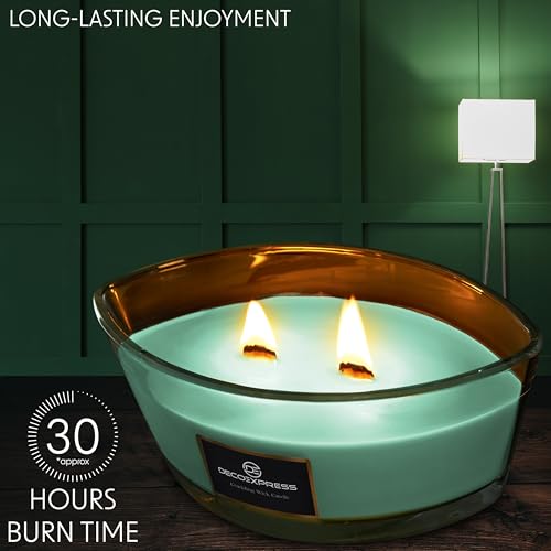 DECO EXPRESS Scented Candles, Double Wick Crackle Candles, Long 50 Hours Burn Time, Calming & Cosy Home Decor, Birthday - Image 4