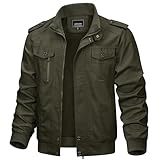 [KEFITEVD] 防寒着 メンズ 作業着 アウター アウトドア ワーク ジャケット バイク ジャンパー ミリタリー od ブルゾン ゆったり ライダースジャケット アメカジ グリーン JP XL