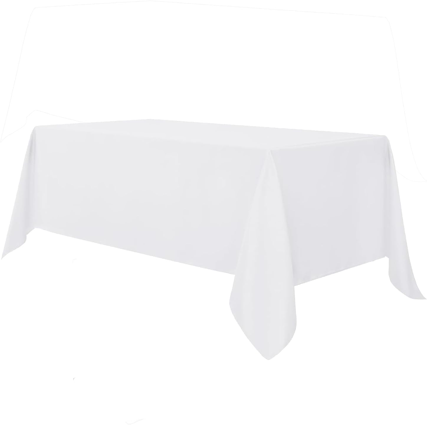 hairyhme White Table Cloth - 60x126Inch (152x320cm) Polyester Rectangle Table Cloth Washable and Wrinkle Resistant