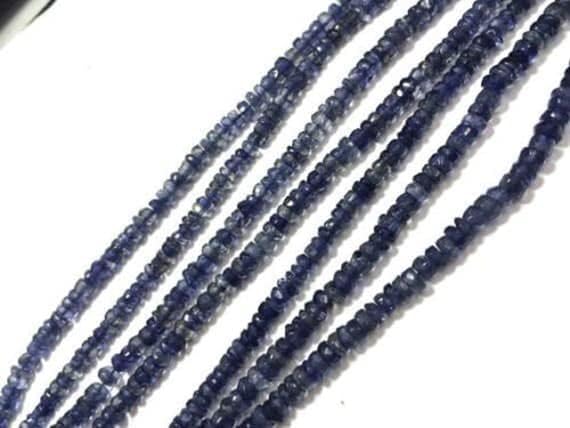 Perles en iolite facettée 3-4mm pour création de bijoux de lithothérapie