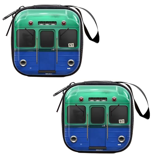 Image of Kraptick Multipurpose Coin Pouch - Compact Zipper Purse for Coins, Cash & Small Essentials Durable & Stylish Fabric Mini Organizer for Daily Use (Train Design) (Pack of 2)