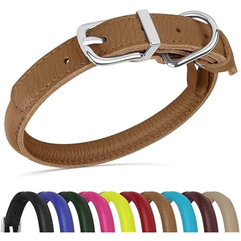 OOPSDOGGY Rolled Leather Dog Collar for All Sizes Cover