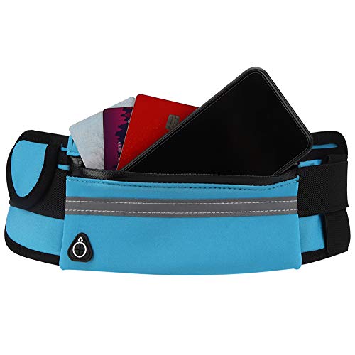 Fanny Packs for Women Adjustable Running Belt Waist Pack Slim Expandable Pocket Belt Running Holder Waist Pouch Bag (Blue)