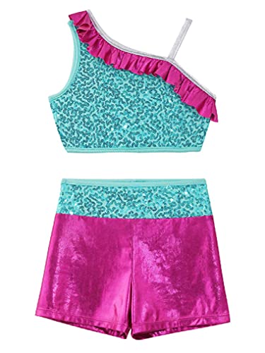 Freebily Tuta da Danza Bambina Paillettes Danza