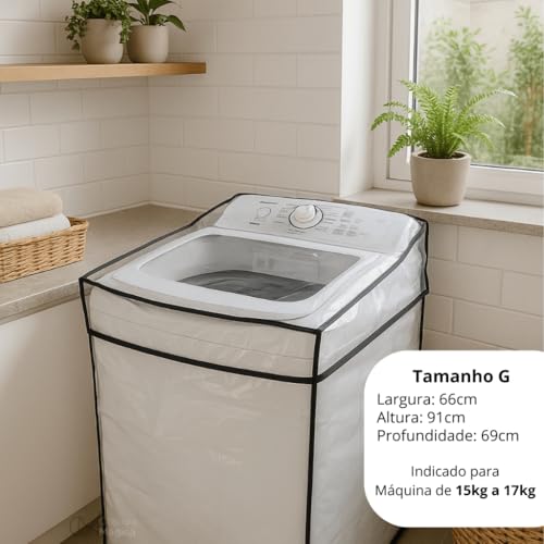 Capa ImpermeáVel Para MáQuina De Lavar 8 A 17 Kg, Protetora Com Resistente Para Lavadora(G)