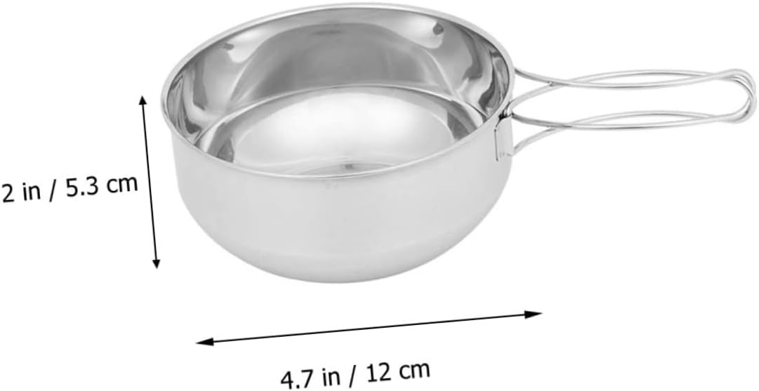 Camping Pot Bowl Set 500ml Stainless Steel Utensils for 1-2 People for Outdoor Activities Hiking Picnic
