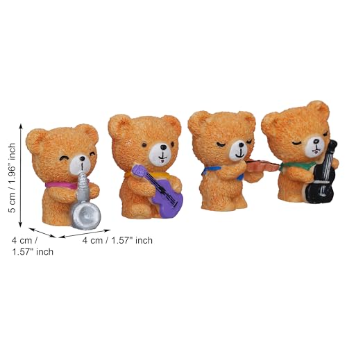 eCraftIndia Valentine Gift for Girlfriend Boyfriend| Set of 4 Cute Teddy Bears Playing Musical Instruments Decorative Showpieces| Valentine Day Gift for Husband Wife Her Him| Valentine Decoration Item 4