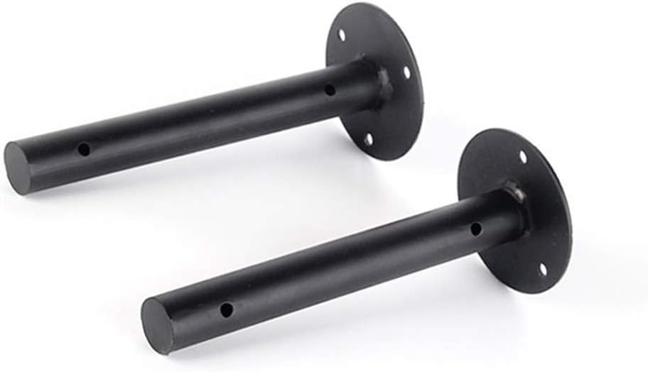 Shelves,Shelf Brackets,Heavy Duty Industrial Shelf Bracket (2pcs), Good Load Bearing, Black Industrial Pipe Bracket, Round, Send Full Set of Screws， ( Color : Black , Size : 20cm(8in) )