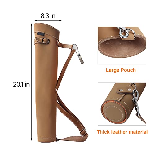 Sopoger Archery Quiver,Leather Shoulder Back Arrow Quivers,Retro Waist Hip Arrow Bags,Dual Use With Large Pouch,Adjustable Belt For Outdoor Hunting & Target Practicing (Brown) #TOP5