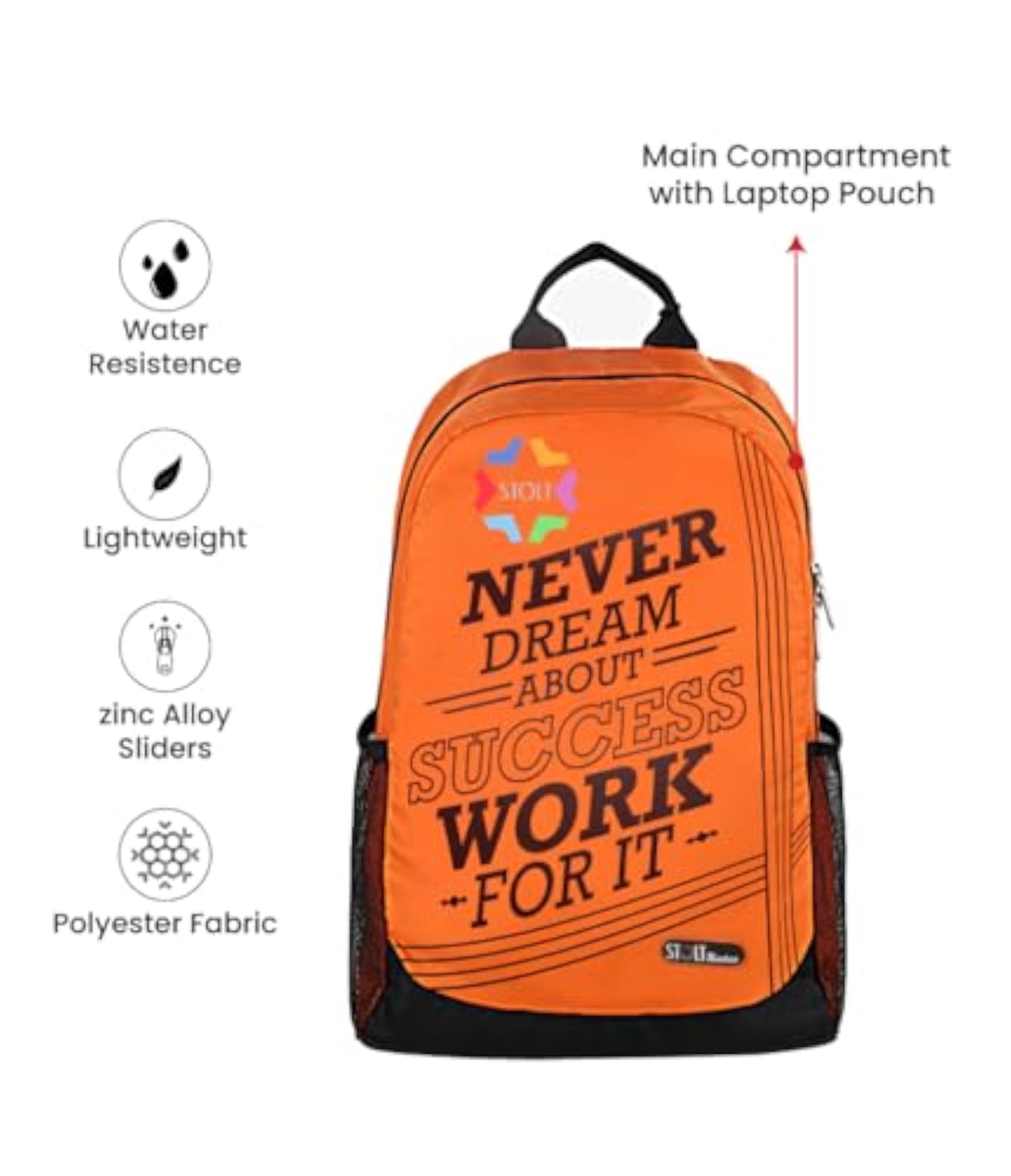 BOLT Casual Water-Resistant Backpack for School & College