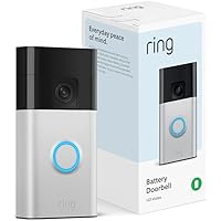 Ring Battery Doorbell | Home or business security with Head-to-Toe Video, Live View with Two-Way Talk, and Motion Detection &amp; Alerts, Satin Nickel