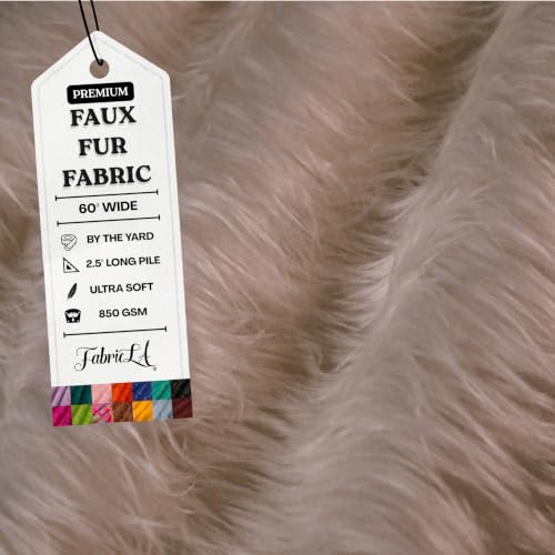 Image of FabricLA Faux Fur Fabric by The Yard - Artificial Craft Fur - 36 inch X 60 inch Inch Wide - Fur Fabric for Craft Supply, DIY Furry Plush Projects, Sewing, Decoration, Upholstery, Platinum Gray, 1 Yard