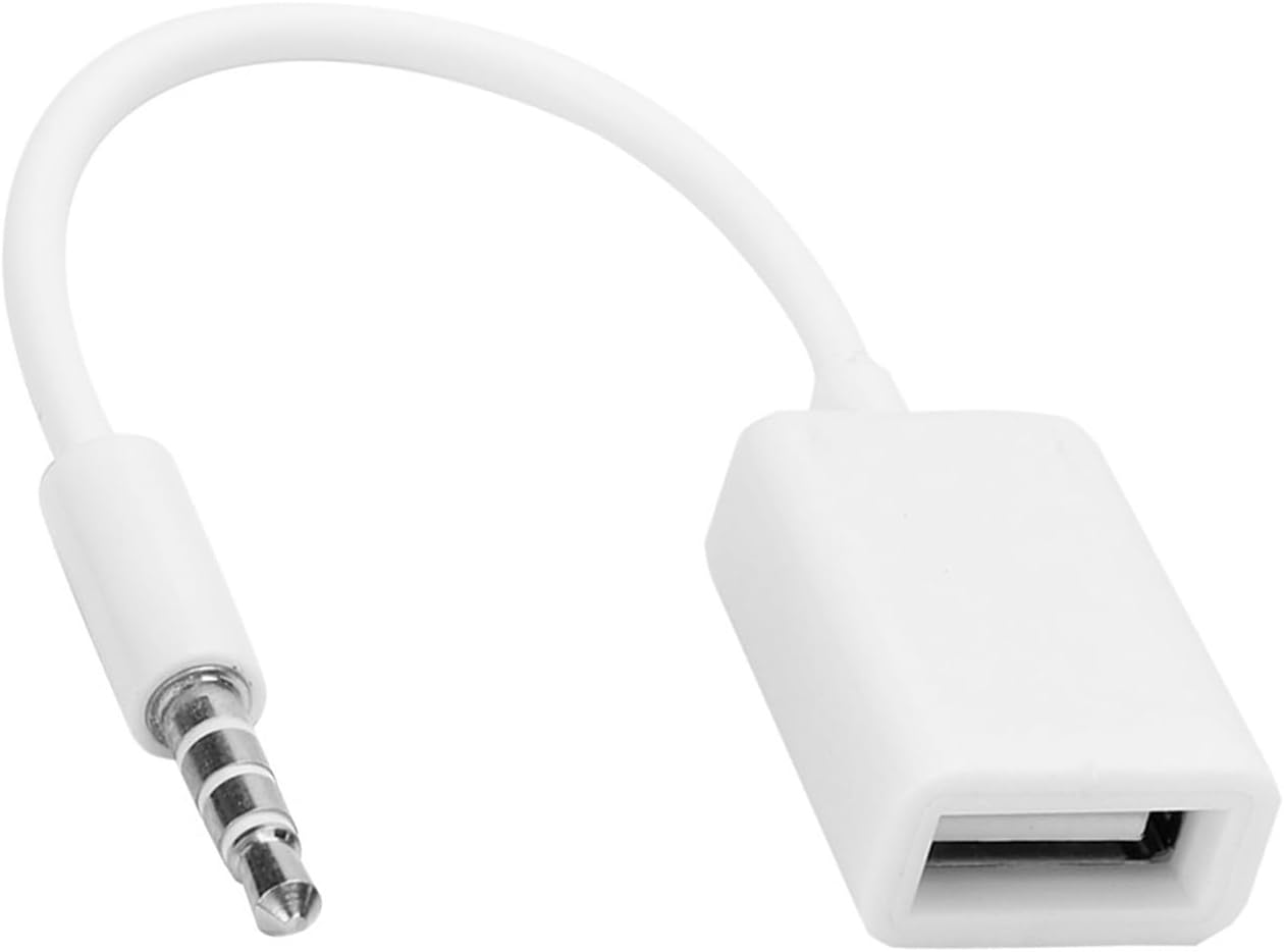 Aux Audio Cable 3.5mm Male to USB Female Converter Cable USB Female to Aux Female Audio Cable 3.5mm Aux Adapter Cable for Car Stereo External U Hard Drive