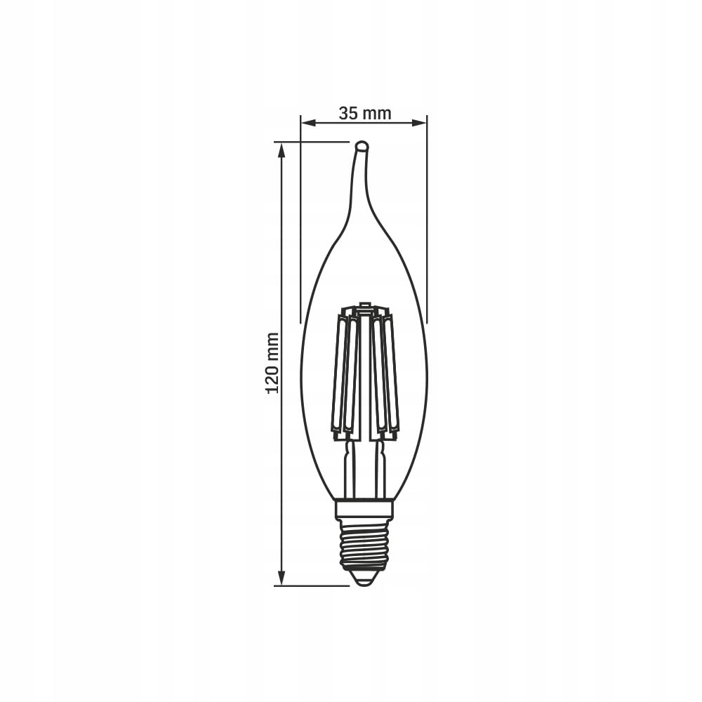 Ampoule LED Videx à filament rétro flamme E14 6 W 680 lm Blanc chaud 2200 K