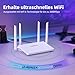 COMFAST WLAN Router 3000Mbit/s WiFi 6 Dual-Band Internet Router mit 4 Antennen, 4 Gigabit LAN Ports, Mesh Unterstützung, MU-MIMO, OFDMA, WPA3, TWT Technologie, IPv6, Signal LED für stabiles Netzwerk