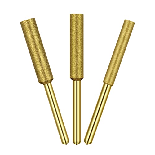 Yunvi 48 Pieces High Hardness Diamond Chainsaw Sharpener-Titanium Plated Burr Stone Mini Chainsaw Sharpening Stone Grinder Tool For Electric, Stone Carvings 16 Pcs Each Size（5/32''，3/16''，7/32''） #TOP6