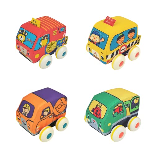 Pull Back Autos - School Bus + Fire Engine