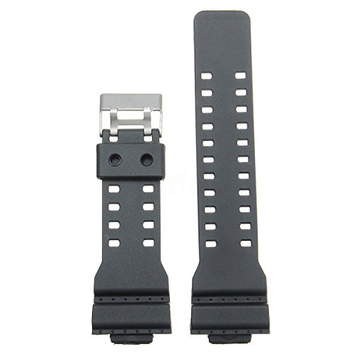 Watch Strap 16mm Replacement Black Rubber Resin New Replacement