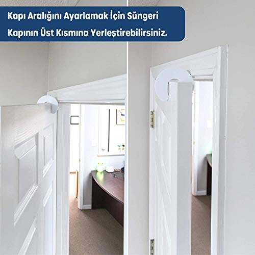Lirazon 6 Adet Sünger Kapı Pencere Stoperi Çarpma, Kapanma, El Parmak Sıkışma Önleyici Çocuk Bebek Güvenlik Ürünü Esnek Dayanıklı