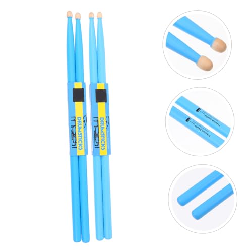2 pares de baquetas de madera de arce con agarre azul miniatura 7