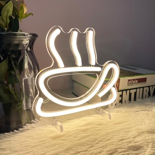 Image of Coffee Table Number Neon Sign Desk Lamp Night Light Wedding Letter LED Neon Sign Wedding Table Decorations Neon Light Shop Bedroom Home Room Decor Christmas Party Warm White USB 20x19 CM