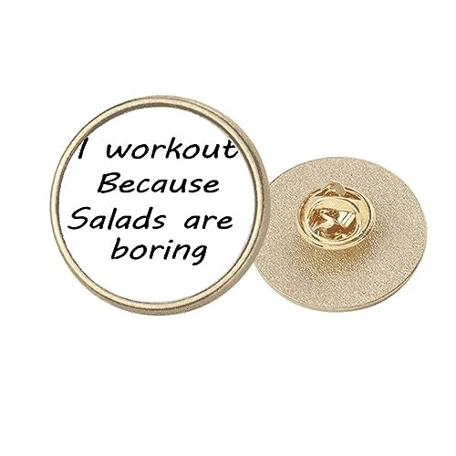 Broche ronde en métal doré avec citation noire taille M