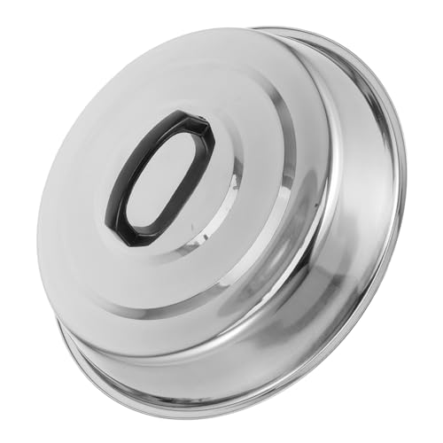 Holibanna Cubierta de Acero Inoxidable para Bistec Tapa Elevada para Servir Comida Resistente Manchas y Deformaciones Suministros de Cocina Versátiles para Barbacoa y Comedor