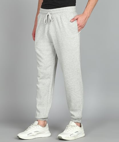 Image of Alan Jones Clothing Men's Regular Fit Mid Rise Fleece Jogger Regular Pants For Winterwear
