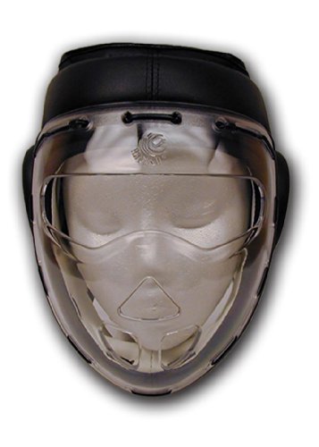 Woldorf Head Gear Clear Plexiglass Cage Leather (Black, Large)