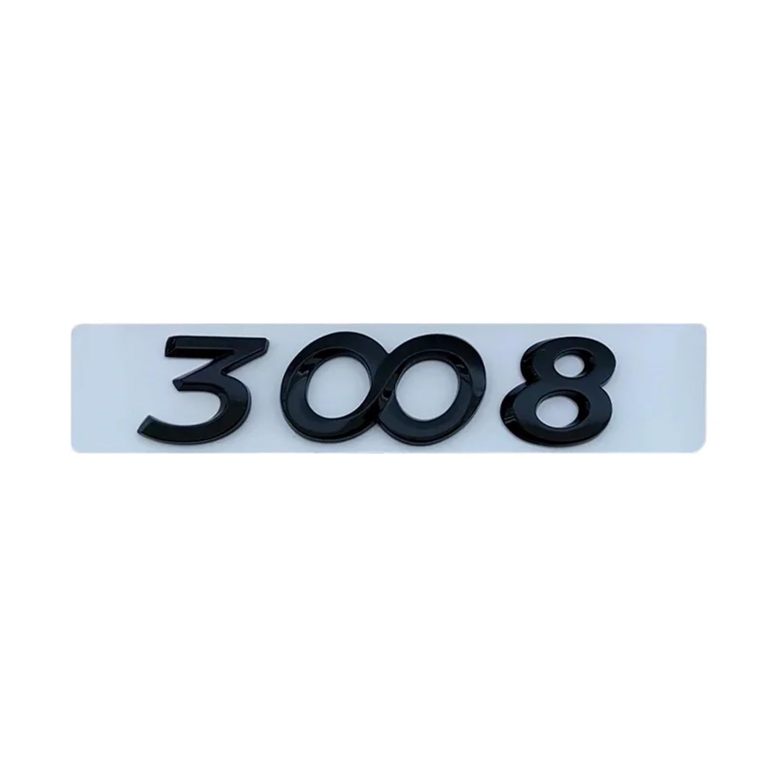 NBCNZCTSAS 3D ABS Chrome Car Letters Sticker Rear Trunk Emblem Badge Fit For Peugeot 2008 3008 4008 5008 Logo Letters Accessories(3008 Black)