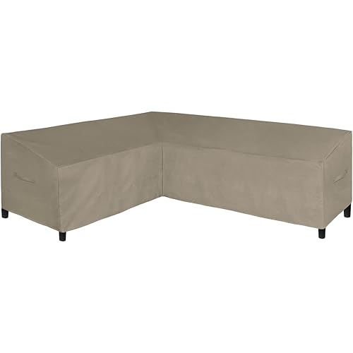 Easy-Going Patio L-Shaped Sectional Sofa Cover, 83“X104 Waterproof Outdoor Sectional Cover, Heavy Duty Garden Furniture Cover with Air Vent (Left Facing, Camel)