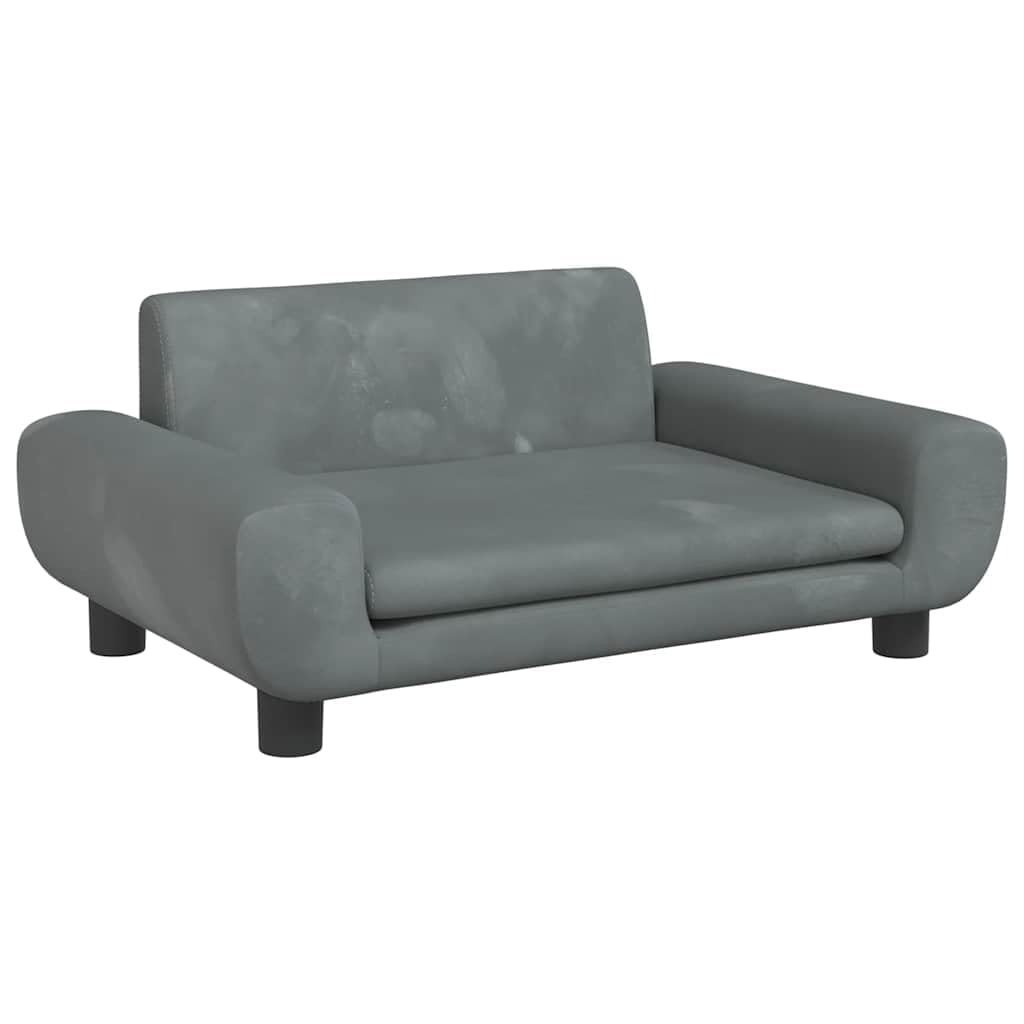 vidaXL Lit pour Chien Gris foncé 70x45x33 cm Velours