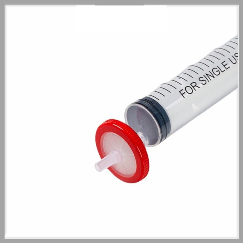 Filtro estéril de laboratorio, filtro de aguja microporosa de PTFE de 33mm de diámetro, 0,22um y 0,45um, resistente a ácidos y álcalis, 50 unidades(Hydrophobic 0.22 um)